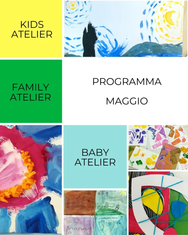 Maggio all’insegna della creatività!

Vi presentiamo i nostri atelier per bambini per scoprire l’arte e stimolare la fantasia, viaggiando attraverso la storia del Museo in erba.

Ultimo mese per partecipare ai baby atelier, gli atelier del sabato pomeriggio e atelier in famiglia.

Da giugno ci immergiamo negli atelier estivi!

Iscriviti ora e vivi l’arte con noi!

info@museoinerba.com